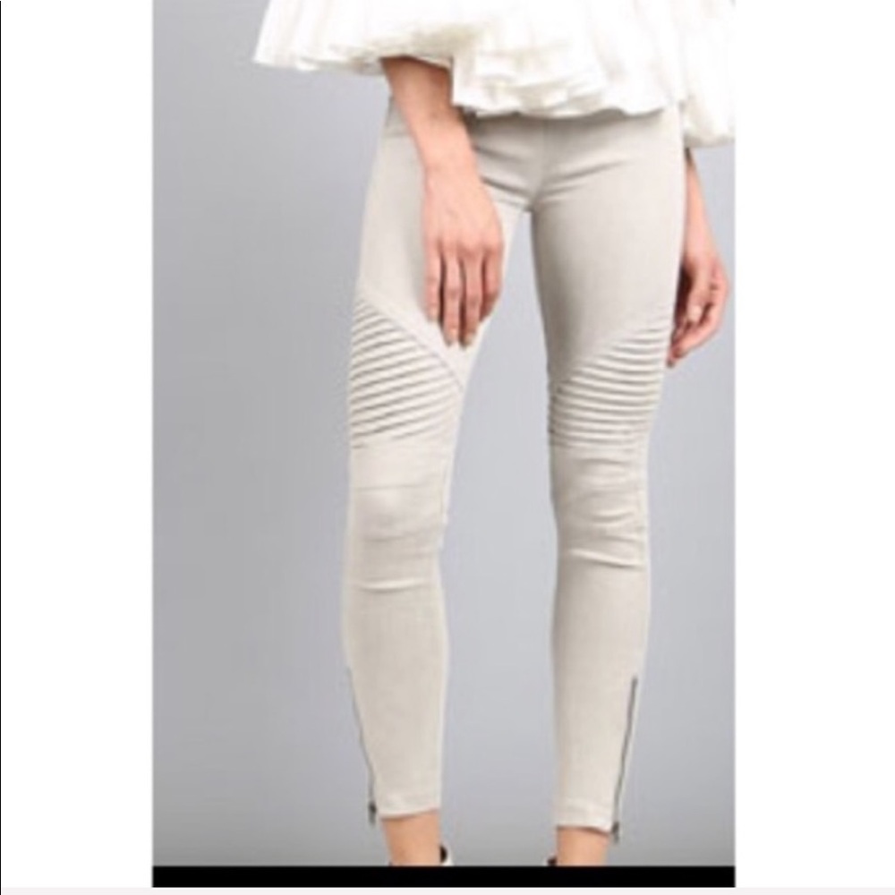 Mocha stretch Motto jeggings with zipper Trim - Picture 5 of 5